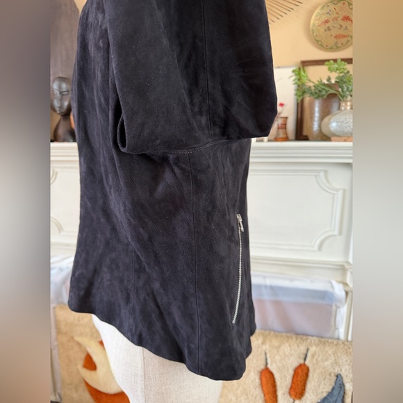 Quince 100% Suede Biker Jacket in charcoal size M - Picture 12 of 16